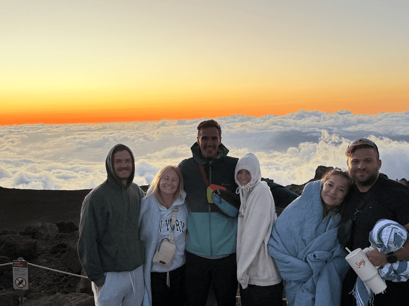 Traveling with friends. Here we're on top of Haleakala.